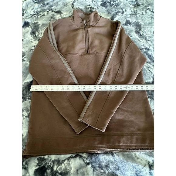 Vintage Saks Fifth Avenue Mens 1/4 Zip Sweatshirt Brown Size M - Picture 5 of 7